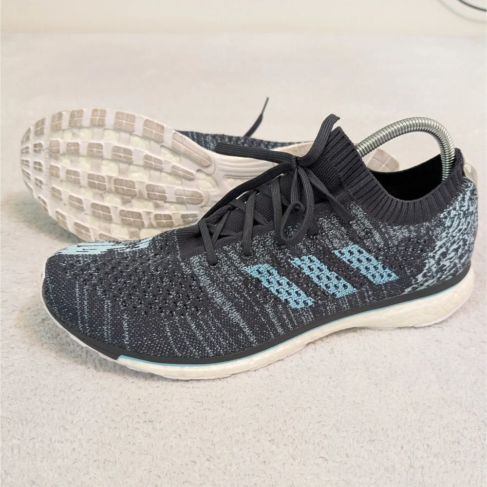 Adidas Men's AdiZero Prime Parley Gray‎ Knit Running Sneakers Size 12